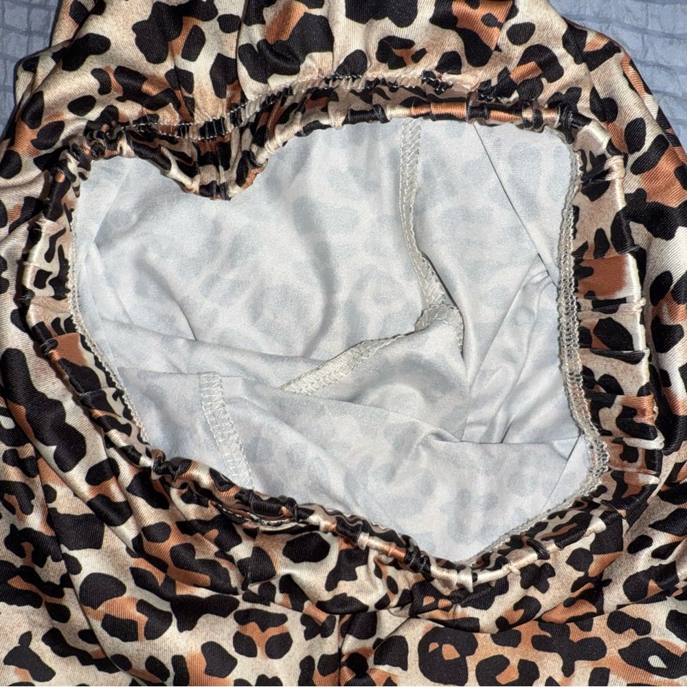 Youth Girls Size 8–9 Y Leopard Print Active Stretch Skinny Ankle Pants Bottoms - Picture 8 of 8